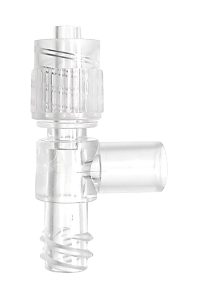 TC-015 Plastic Medical T Connector with Female Luer + Rotating Male Lock product image