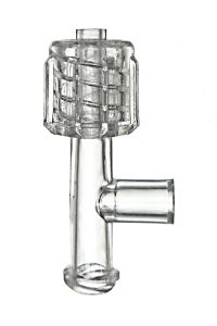 TT-038 Plastic Medical T Connector with 2 Female Luers + Rotating Male Lock product image