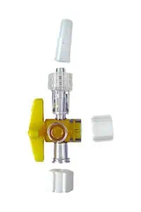 ST-094 Plastic Medical 4-Way Stopcock - Caps